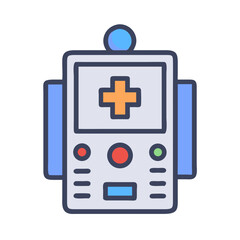 Fototapeta premium Medical robot cartoon illustration vector with health symbol icon