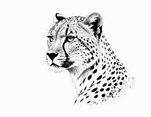 Cheetah Silhouette digital Art, Intricate Powerful and Ready for Print or Web, Sharp Details. Strong Identity. Timeless Design, Symbolize Strength, Courage, Logo, and Leadership