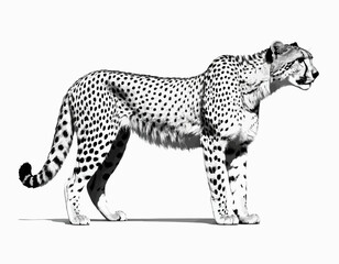 Cheetah Silhouette digital Art, Intricate Powerful and Ready for Print or Web, Sharp Details. Strong Identity. Timeless Design, Symbolize Strength, Courage, Logo, and Leadership