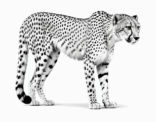 Cheetah Silhouette digital Art, Intricate Powerful and Ready for Print or Web, Sharp Details. Strong Identity. Timeless Design, Symbolize Strength, Courage, Logo, and Leadership