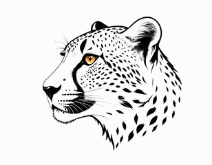 Cheetah Silhouette digital Art, Intricate Powerful and Ready for Print or Web, Sharp Details. Strong Identity. Timeless Design, Symbolize Strength, Courage, Logo, and Leadership
