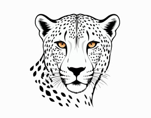 Cheetah Silhouette digital Art, Intricate Powerful and Ready for Print or Web, Sharp Details. Strong Identity. Timeless Design, Symbolize Strength, Courage, Logo, and Leadership