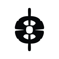 Abstract circular symbol with vertical line suggesting connection or equilibrium in a digital age