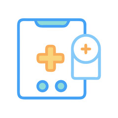 Online healthcare application icon with a medical cross symbol