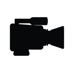 Silhouette of a professional video camera for filming production and content creation