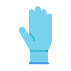 Obraz premium Blue medical glove on black background in flat style