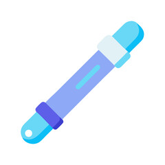 Isolated blue chemical light stick on black background