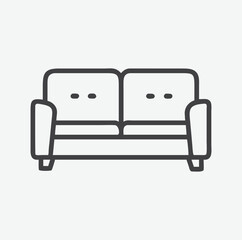 Modern and Minimalist Reversible Sectional Sofa Icon in Clean Line Art Style
