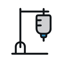 Medical IV drip on stand minimal vector illustration