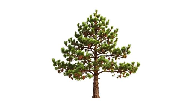 A  Pine tree moving animation isolated on white background. festive ambiance concept.