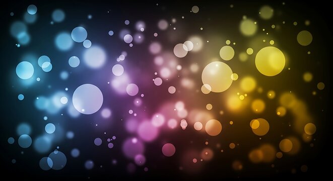Abstract Festive Background with Colorful Bokeh Lights. - Powered by Adobe