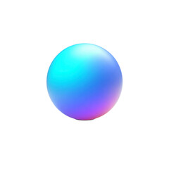 Abstract iridescent sphere, vibrant blue purple gradient ball on black background