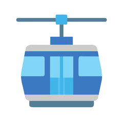 Minimalist blue gondola illustration against black background suitable for commercial use