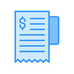 Stylized vector receipt with a dollar sign icon.