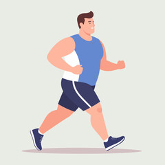 Fototapeta premium Vector Illustration of a Running Man in Sportswear, Smiling and Active