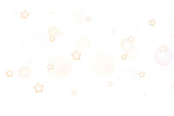 Glowing stars glittering bokeh light on transparent background