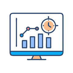 Time-based data analysis shown on digital computer screen
