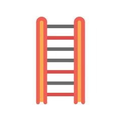 Abstract flat design icon of a ladder with orange and red steps