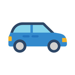 Minimalist blue car illustration on black background showcases modern vehicle design