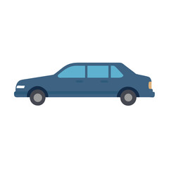 Stylized Limousine Car Illustration with Flat Design and Clear Background