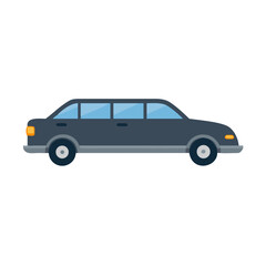 Fototapeta premium Flat vector limousine illustration for luxury transportation concept on black background
