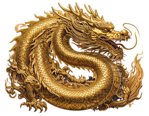 Golden Chinese Dragon Mythical Creature Transparent PNG