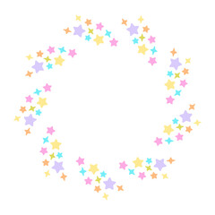 wreath with colorful star shapes, for birthday or festive designs.