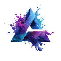 Abstract Blue Purple Water Splash Geometric Shape Modern Artistic Design