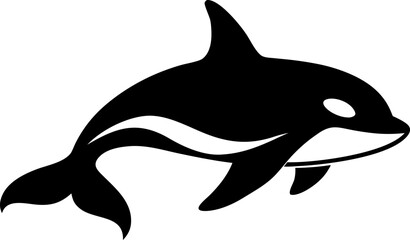 Fototapeta premium An Orca Killer Whale Minimalist Vector Icon Solid