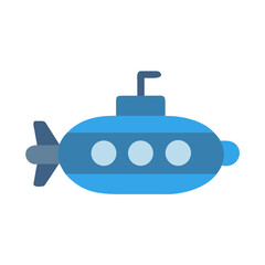 Obraz premium Cartoon blue submarine illustration on a black background, simple vector design.