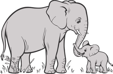 mother and baby elephant