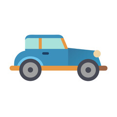 Fototapeta premium Vector illustration of a classic blue car with minimal design elements