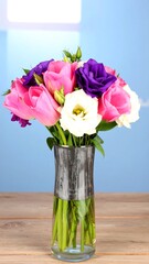 Colorful flower bouquet in a vase