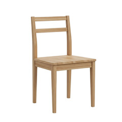 Simple wooden chair isolated on transparent background