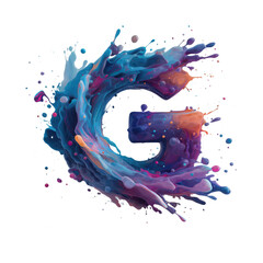 Colorful Artistic Letter G Splash in Vibrant Abstract Style