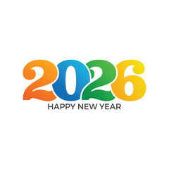 2026 Happy New Year design vector. trendy unique new year 2026 logo design template