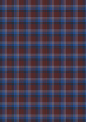 Plaid fabric pattern, blue, brown, cream, seamless for textiles, and for designing clothes, skirts or decorative fabrics. Vector illustration.
