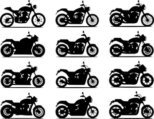 Obraz premium Classic & Custom Motorcycle Silhouettes