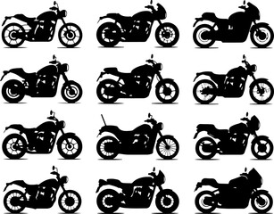 Obraz premium Classic & Custom Motorcycle Silhouettes