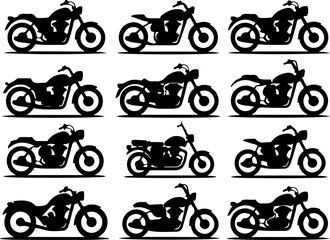 Obraz premium Classic & Custom Motorcycle Silhouettes