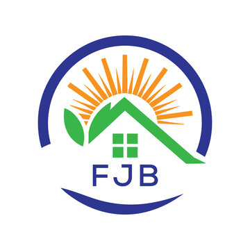 FJB Green Home Logo &ndash; Eco Friendly, Solar Energy, Real Estate and Sustainable Living Symbol. FJB Letter Logo.
