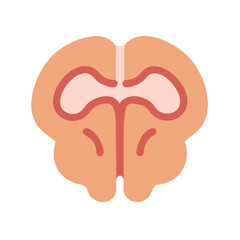 Minimalist human brain illustration against black background