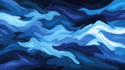 Obraz premium A dynamic abstract wave pattern in various shades of blue, evoking a sense of movement and tranquility.