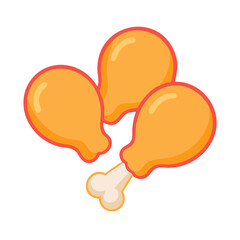 Cartoon fried chicken drumsticks with delicious crispy skin