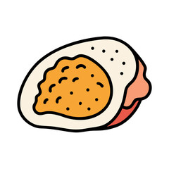 Illustration of a halved passion fruit with dark background