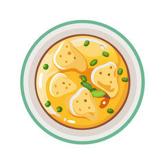 Illustration of Indian Shahi Paneer Dish in a Bowl