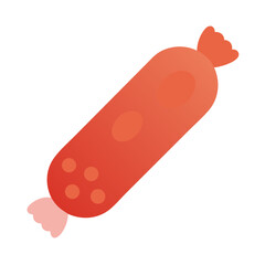 Isolated cartoon style sausage illustration against a black background