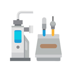 Fototapeta premium Depiction of scientific equipment on a black background illustration