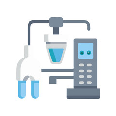 Modern Flat Icon of Liquid Analyzer with Plug