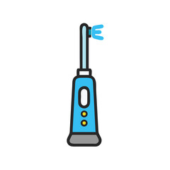 Electric toothbrush icon illustration for dental hygiene product imagery